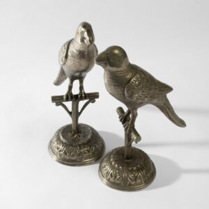 Pair of Metal Parrot Statues